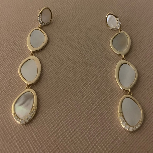 COPY - Argento Vivo Mother of Pearl Linear Drop Earrings - Picture 5 of 12